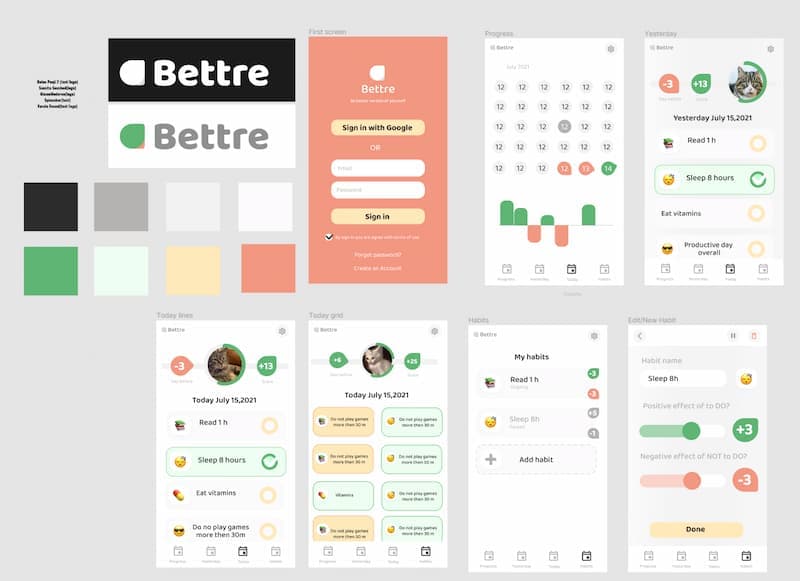 First design iteration of Yourhabit app